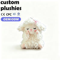 Llavero de Peluche de Cordero Blanco Personalizado, Colgante de Oveja Suave y Rizada con Bordado, Regalo Navideño para Niñas