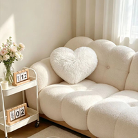 Cojín Decorativo en Forma de Corazón, de Felpa Suave, Terciopelo PV, Acogedor, Personalizable, Minimalista, Regalo para Decoración del Hogar