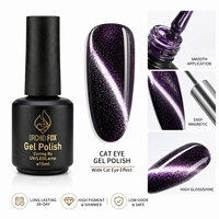 Vernis à ongles gel magnétique 3D effet œil de chat 15ml, marque privée, en gros, à retirer par trempage, UV LED, pour usage professionnel en salon de manucure