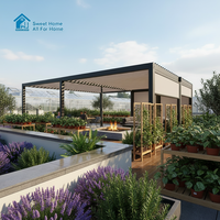 Pergola bioclimatique rétractable motorisée Sweet Home 3x6m en aluminium à lames orientables, écologique et étanche, pour jardin et terrasse