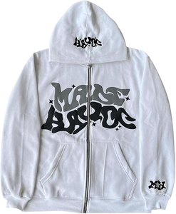 Y2k sudaderas con capucha Puff estampado Sudadera con capucha <span class=keywords><strong>Grunge</strong></span> gráfico Zip up sudaderas con capucha Y2k chaqueta Hip Hop Streetwear sudaderas estéticas - Product Image 5