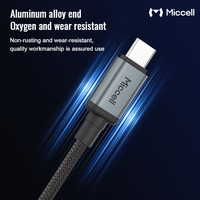 Cable de Carga Miccell 3A de Aleación de Aluminio de 1m, Cable de Datos USB Tipo C para Teléfono Móvil y Tableta