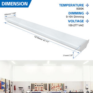 Fixation enveloppante 4 pieds Lentille givrée Batten Light Color Select 26W 32W 42W 50W LED Plafond enveloppant Éclairage LED ETL DLC - Product Image 6