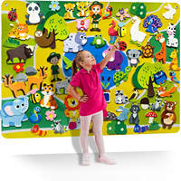 Juego de Juguetes Educativos de Fieltro con Animales de Granja Montessori, Tapete de Juego para Preescolar, Kit de Aprendizaje Temprano Interactivo para Niños