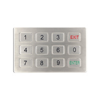 Teclado de Acero Inoxidable de Matriz 3x4, Teclado de Control Remoto con Botones Metálicos