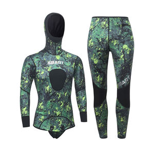 कस्टम 1.5-7 मिमी Couflage 2-टुकड़ा आर्टीसूट को सर्फिंग के लिए लंबे आस्तीन के शीर्ष और पैंट सेट हल्के नियोप्रोन गोता सूट - Product Image 4
