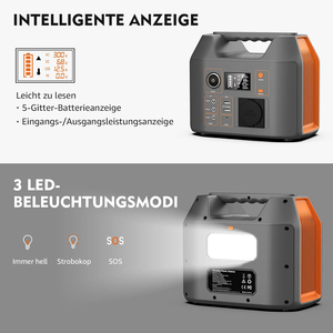 Générateur solaire portable 300W 296Wh 80000mAh avec sorties AC DC USB Type C pour le camping – Vente en gros - Product Image 1