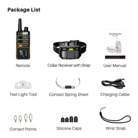 Collier de dressage pour chien à double récepteur, portée de 1600 m, étanche IPX7, rechargeable, lumière LED pour le dressage du comportement de deux chiens