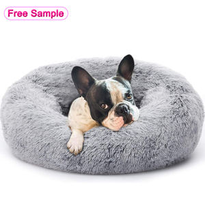 Kleine mittelgroße warme Kunst pelz Donut Couch Zubehör Haustier Hunde bett Sofa Hersteller Produkt mit Karton verpackung - Product Image 1