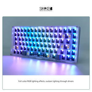SIKAKEYB SK5 Castle ABS <span class=keywords><strong>encre</strong></span> noire rvb 84 touches hotswap kit DIY TYPE C ordinateur portable gaming 75% clavier mécanique - Product Image 6
