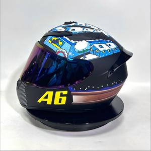 Casco de Motocicleta Integral A6 con Diseño de Pueblo Nevado y Visera Colorida para Hombres y Mujeres, para Carreras y Ciclismo Eléctrico - Product Image 2