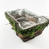 OEM écologique 100% pots de jardin faits à la main en écorce de saule et rotin kit de pots de fleurs suspendus minimalistes pour plantes de bureau en plein air