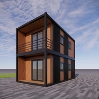 Maison modulaire en bois à deux étages, conteneur préfabriqué de 20 pieds ou 40 pieds, mini-villa mobile préfabriquée pour hôtel, complexe hôtelier ou bureau