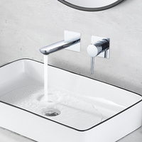 SANIVITAL OEM Robinet mural thermostatique contemporain en laiton sur mesure, 2 trous, avec cartouche céramique, pour salle de sport