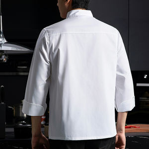 Uniformi <span class=keywords><strong>da</strong></span> <span class=keywords><strong>Chef</strong></span> per Hotel e Ristorazione, Giacche <span class=keywords><strong>da</strong></span> Cuoco per <span class=keywords><strong>Uomo</strong></span> e Donna, Taglie Grandi, Maniche Lunghe - Product Image 6