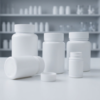 Flacon blanc pour médicaments en PEHD avec col fileté et bouchon à vis, emballage pharmaceutique, plusieurs spécifications, impression personnalisée