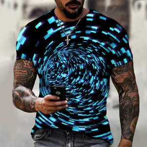 New Summer Abstract Creative Vision Printing Men's T-Shirt Street Fashion Short Sleeve T-Shirt For Customizable Men's Top