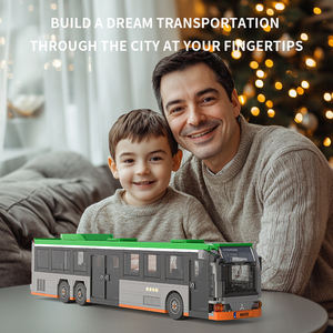 66035 CITY <span class=keywords><strong>BUS</strong></span> créatif MOC assembler bloc briques modèle de voiture enfants Collection éducative bloc de construction ensemble en plastique jouet cadeau - Product Image 4