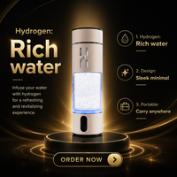 Générateur d'eau hydrogénée alimenté par batterie, bouteille d'eau riche en hydrogène portable, pour extérieur, maison, voiture, camping-car, voyage, écologique