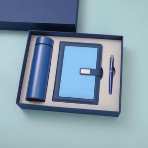 Wholesale Promotional Luxury Notebook <b>Journal</b> for Gift Custom Business Diary Blue PU Leather Notepad Corporate Gift Set With Pen - Product Image 4