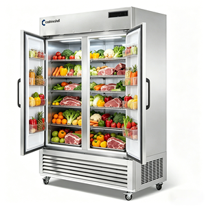 Congélateur commercial à refroidissement par air, réfrigérateur à double porte, homologué pour l'efficacité énergétique, garantie 5 ans, CNS023D, acier inoxydable - Product Image 4
