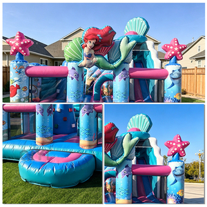 Grande structure gonflable <span class=keywords><strong>de</strong></span> type château gonflable, personnalisée avec un thème <span class=keywords><strong>de</strong></span> princesse, en PVC <span class=keywords><strong>de</strong></span> haute qualité, avec toboggan - Product Image 3