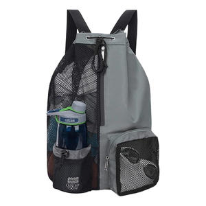 Wholesale Custom Swim Bag Net <b>Drawstring</b> <b>Backpack</b> Unisex Soft Nylon Polyester Waterproof Gym Bag Swimming Mesh Bag - Product Image 4