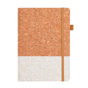 สมุดบันทึกแบบเย็บลวดขนาด A5 ทำจากผ้าคอร์กแบบเป็นมิตรกับสิ่งแวดล้อม เหมาะสำหรับธุรกิจและสำนักงาน สามารถปรับแต่งได้ ใช้เป็นของแจกได้ - Product Image 1