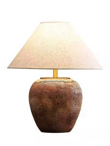 Creativo retro corpo in ceramica paralume in tessuto lampada da tavolo decorativa camera da letto comodino scrivania amp Retro luce da tavolo in ceramica - Product Image 2