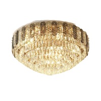 Lampes design modernes de luxe Éclairage créatif Plafonnier rond en cristal K9 doré