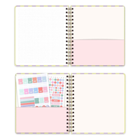 Agenda carré non daté, carnet de notes quotidien et hebdomadaire, couverture rigide, papeterie de bureau, cadeau, organisateur mensuel personnalisé