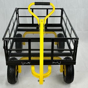 Steel Four-Wheel Garden Handcart 1120X750X278mm Detachable Handle And Sides <b>For</b> Outdoor Use - Product Image 1