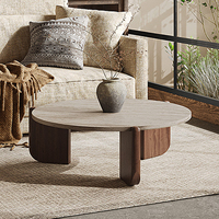 Table basse en pierre à prix abordable, style simple, cadre en bois nordique, mobilier de salon moderne de luxe avec rangement