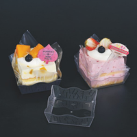 Fenêtre en plastique acrylique noir blanc clair personnalisée boîte de luxe d'emballage de gâteau de 4 pouces