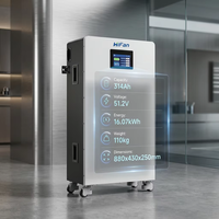 Batterie solaire 16 kWh 51,2 V LiFePO4, pack de batteries au lithium sur roues 314 Ah haute capacité pour stockage domestique et réseau hybride