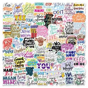 Autocollants personnalisés mignons <span class=keywords><strong>et</strong></span> durables avec des citations <span class=keywords><strong>inspirantes</strong></span> pour ordinateur portable, album photo, bouteille d'eau, planche à roulettes, bagages - Product Image 2