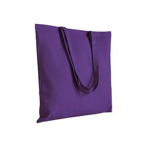 Sac de courses en coton violet, grande taille, longues poignées, usage quotidien - Product Image 1