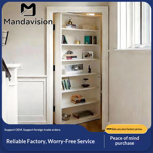 باب مورفي خشبي صلب بتصميم عصري مع خزانة كتب مخفية وعازل للصوت للشقق والفنادق وغرف النوم وغرف المعيشة - Product Image 4