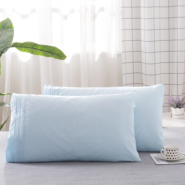 100% Brushed Microfiber Pillowcases Set of 2 Queen Size  Soft  Embroider Pillowcase