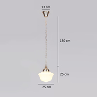 Lampe suspendue vintage en verre laiteux, style rétro chromé, pour îlot de cuisine, salle à manger, salon, chambre à coucher