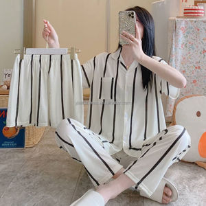 Set <span class=keywords><strong>Pigiama</strong></span> Autunnale 2025 per <span class=keywords><strong>Donna</strong></span>, Abbigliamento da Notte in Cotone Stampato, Vestaglia e Completo da Casa Firmato - Product Image 2