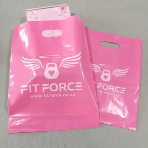 Bolsas de logotipo personalizadas promocionais, sacos para compras baratas para embalagem de mercadoria, de plástico com alça