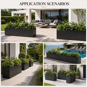 Jardinière rectangulaire extérieure en acier galvanisé, bac à fleurs et légumes surélevé en métal antirouille - Product Image 6