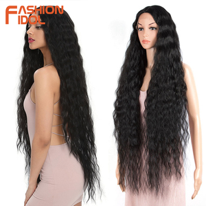 FASHION IDOL Parrucca con frontale in pizzo a onde sciolte da 42 pollici, calotta piccola, sintetica, bionda, lunga, densità 120%, 280g, per <span class=keywords><strong>Cosplay</strong></span> - Product Image 2
