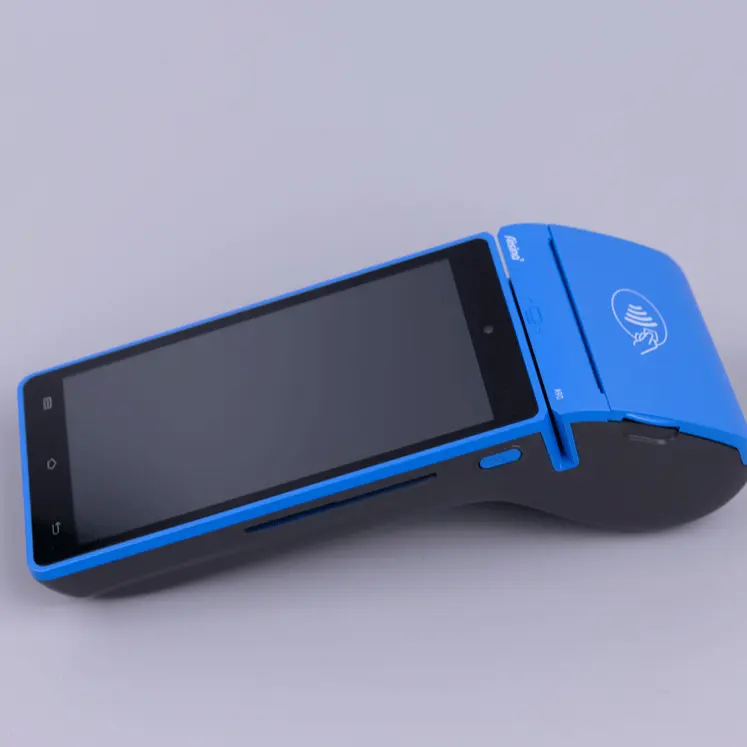 A90 Mesin POS Genggam, Mesin POS Ponsel Android Nirkabel, Layar Sentuh POS dengan Printer