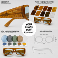 Lunettes de soleil polarisées rectangulaires LBAshades Fashion, protection UV400, logo personnalisé, lunettes de soleil en acétate de qualité supérieure pour femmes et hommes