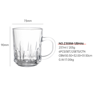 Venta al por mayor precio barato martillo <span class=keywords><strong>Royalex</strong></span> té cerveza café taza de cristal grabado hielo grieta diseño taza de capuchino con asa - Product Image 5