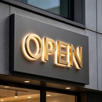 Enseigne LED 3D personnalisable en métal rétroéclairé pour entreprise, hôpital, devanture de magasin