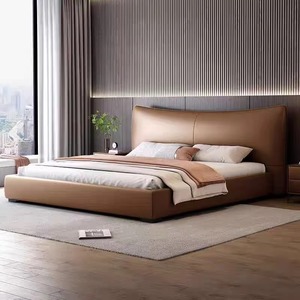 <span class=keywords><strong>Lit</strong></span> rembourré moderne minimaliste italien avec coussins en cuir design, ensemble <span class=keywords><strong>de</strong></span> tiroirs <span class=keywords><strong>de</strong></span> rangement haut <span class=keywords><strong>de</strong></span> gamme réglable en taille king-size - Product Image 5