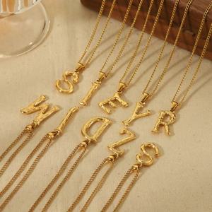 Nuevo Collar de Acero Inoxidable Chapado en Oro PVD Antideslustre al por Mayor, Collar Personalizado con Letras de Hiphop - Product Image 1